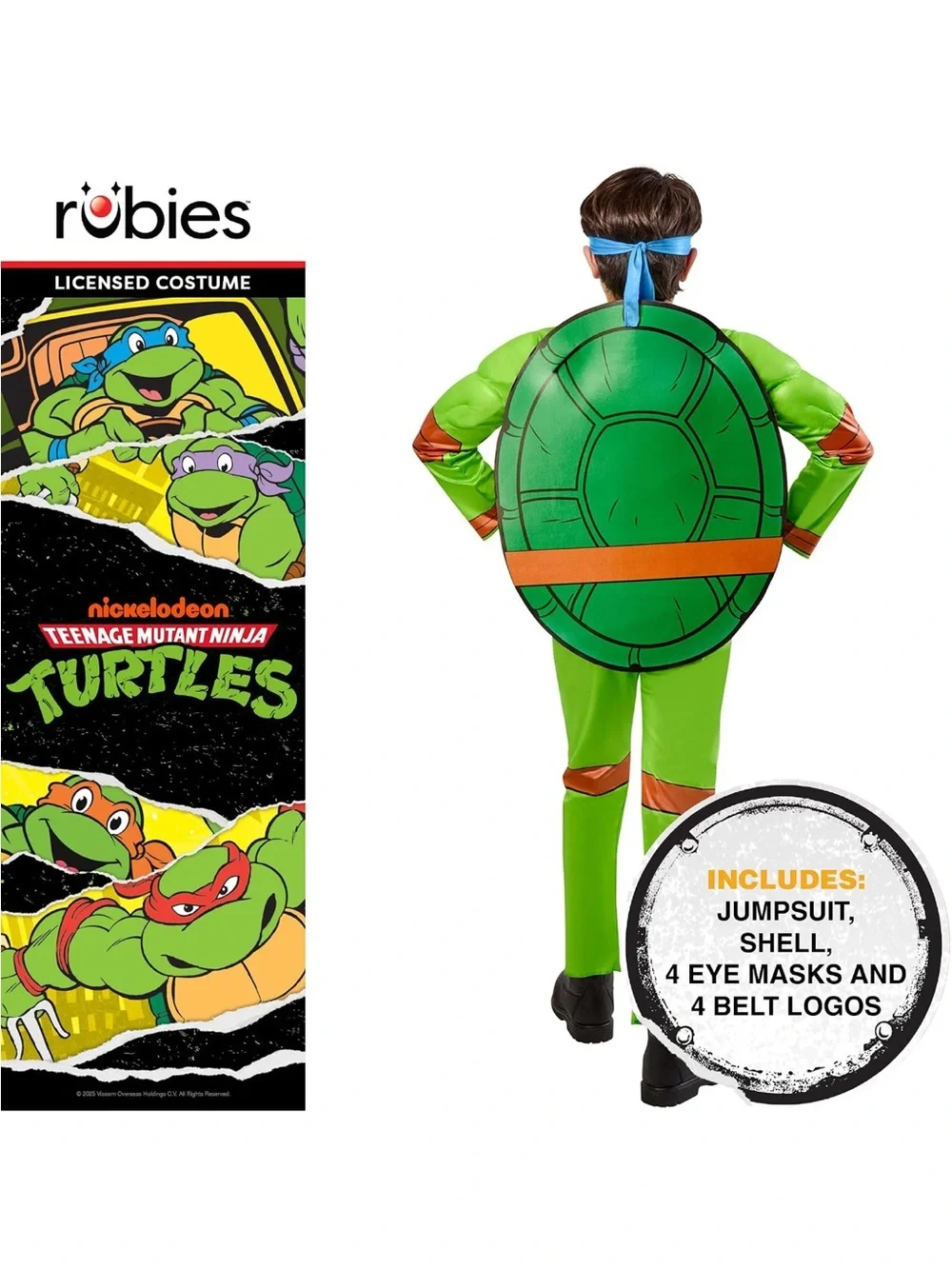 NICKELODEON Boys Teenage Mutant Ninja turtles 4-in-1 turtle Halloween set -S 6/7